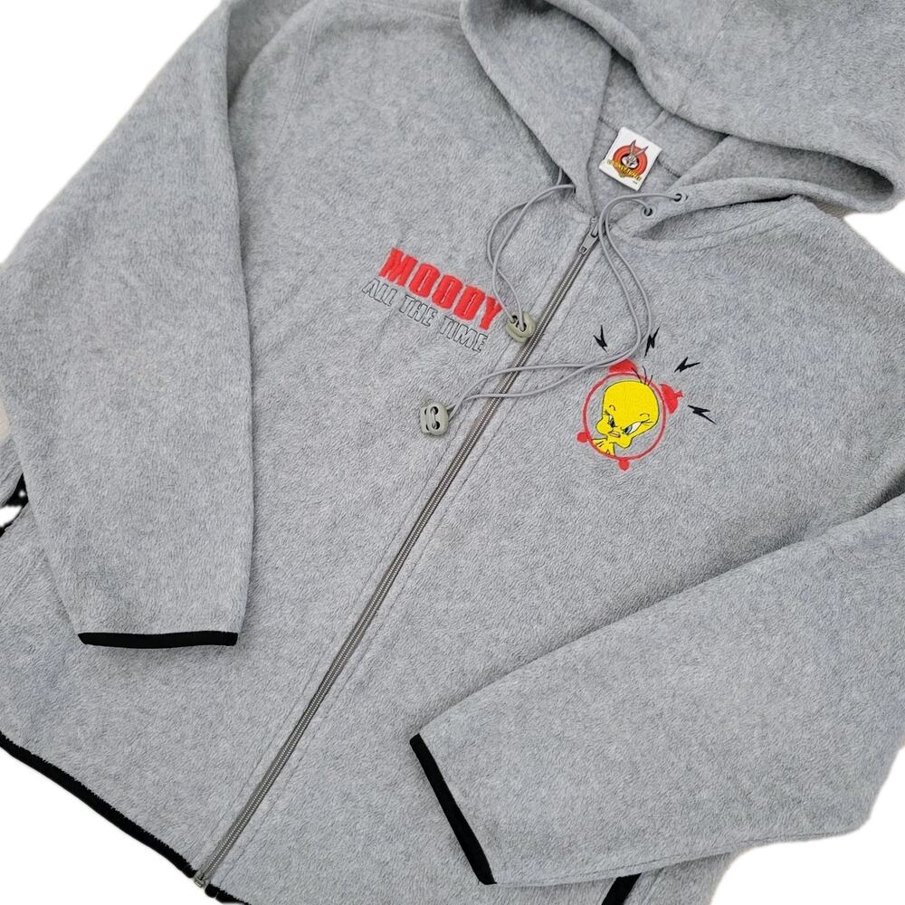 Vintage Looney Toons Moody All Time Tweety Full Zip Sweater Womens Size M
